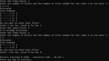 Indexed File Allocation Program In C And C