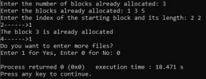 Linked File Allocation Program in C and C++