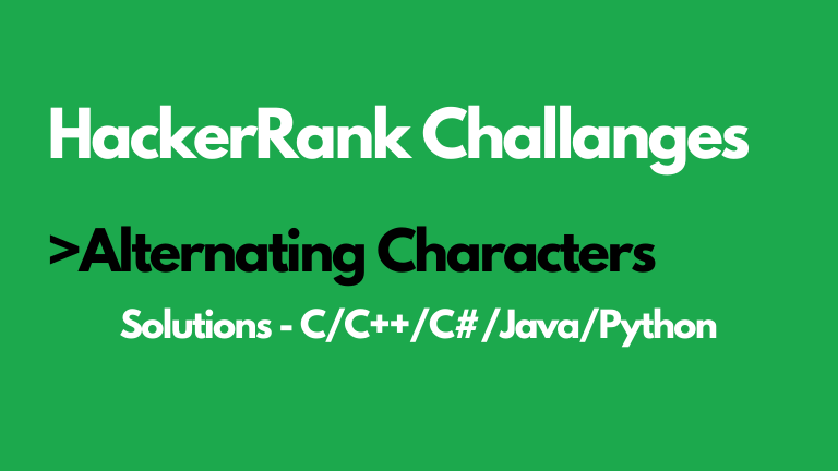 Alternating Characters Hackerrank solution