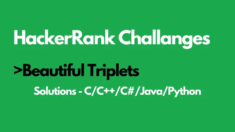 Beautiful Triplets HackerRank Solution