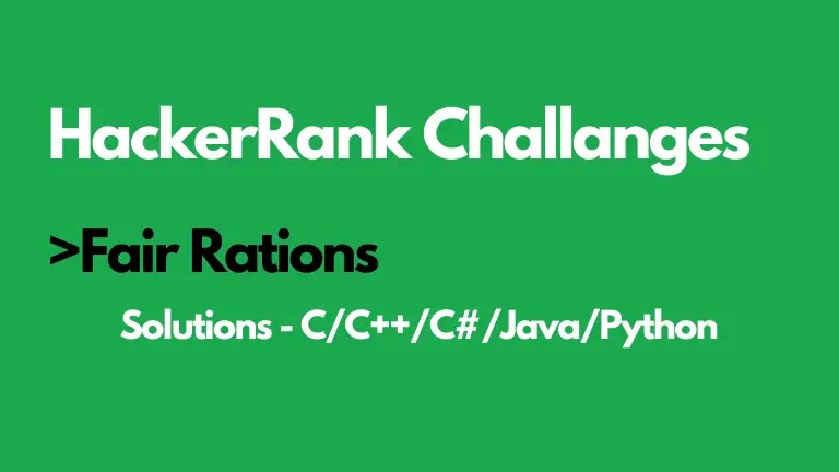 Fair Rations HackerRank Solution