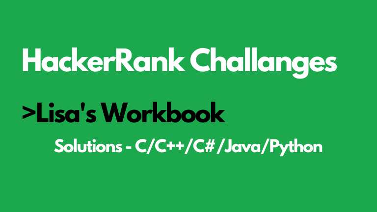 Lisas Workbook HackerRank Solution