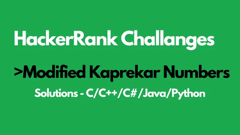 Modified Kaprekar Numbers HackerRank Solution