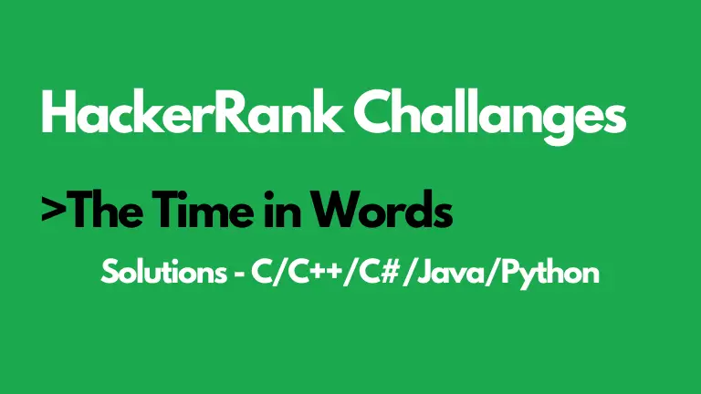 The Time in Words HackerRank Solution