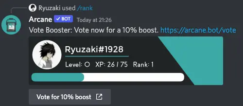 How to check level on discord