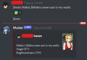 Mudae bot discord команды