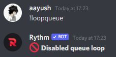 Disable loopqueue rythm bot discord