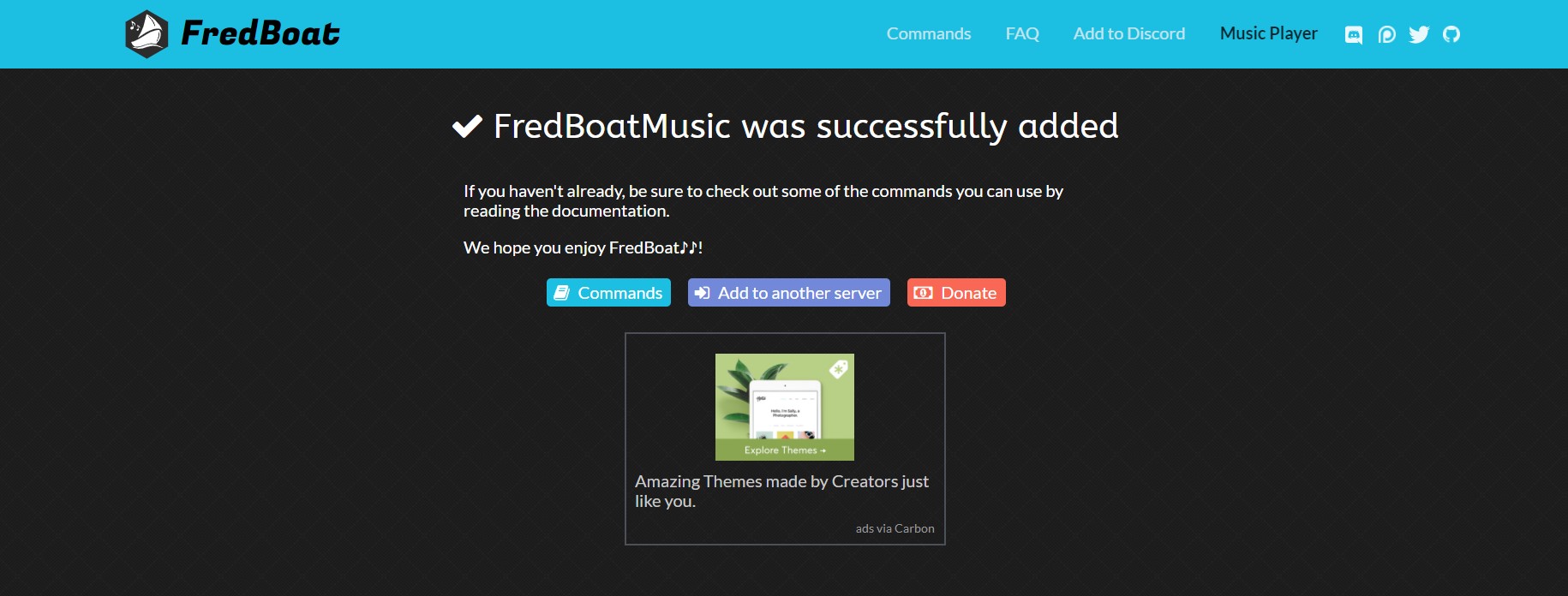 FredBoat added to the server