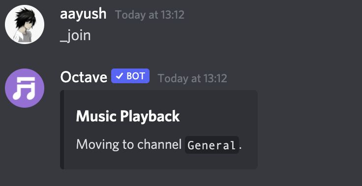 Join the octave bot channel
