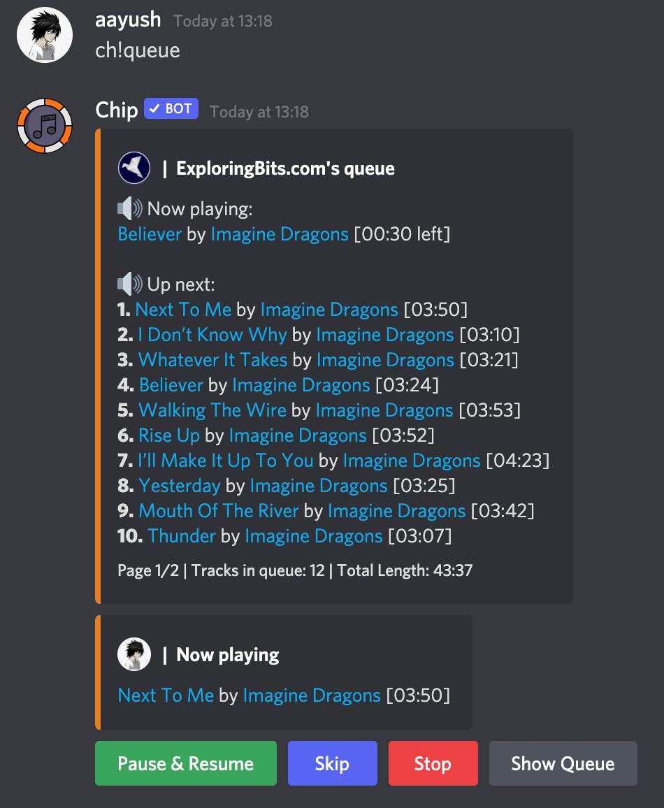 chip bot queue