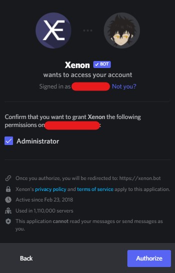 Give permissions to xenon