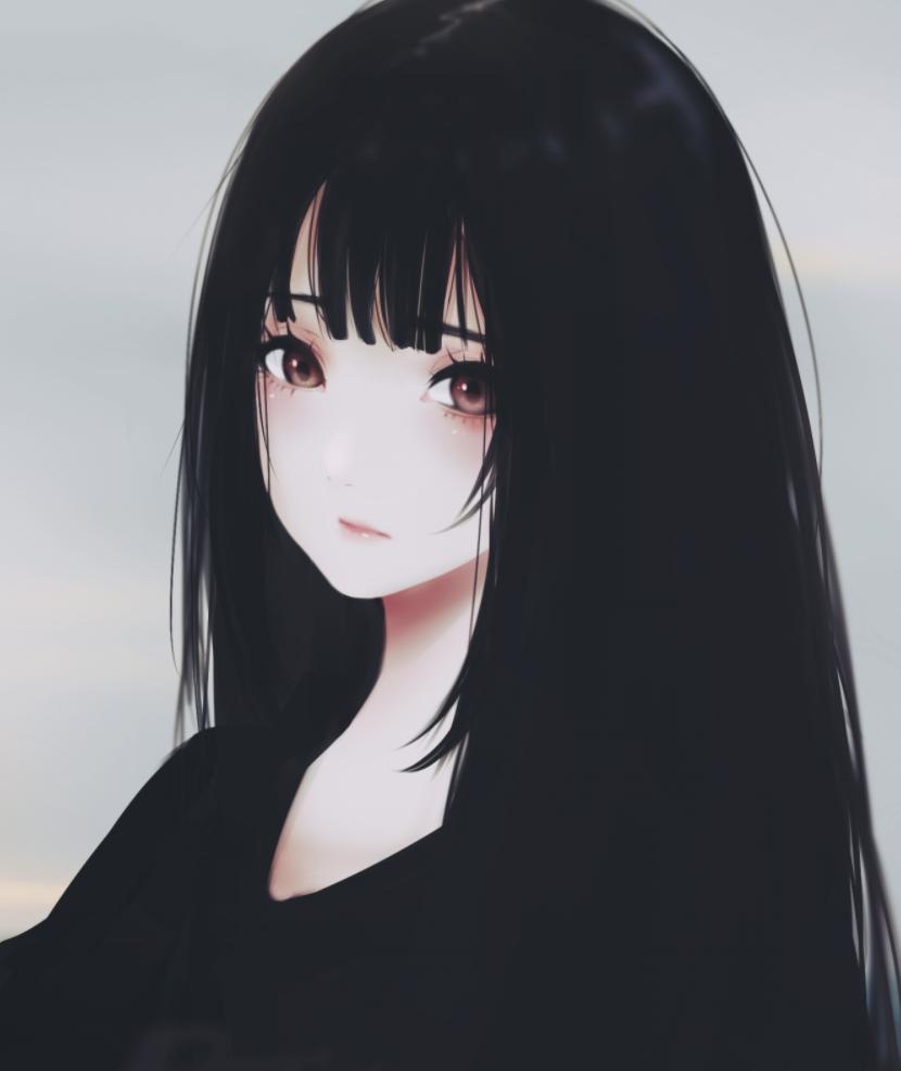 Cute Anime Girl Black Hair