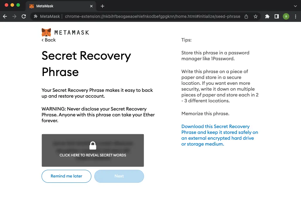 MetaMask Security Phase Reveal