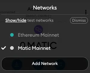 Metmask add a network