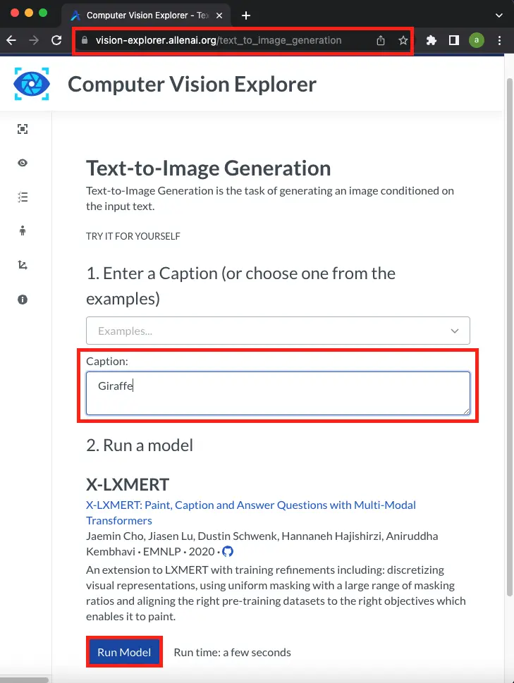 Computer Vision Explorer Text to Image
