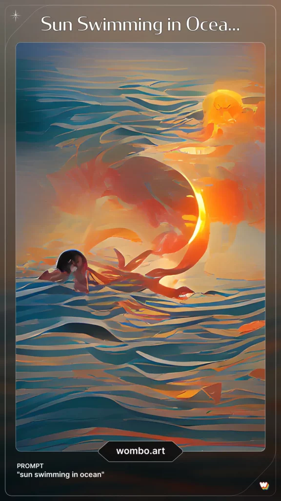 sun swimming in ocean