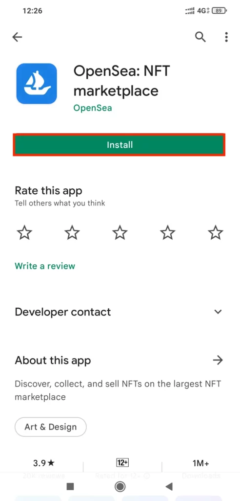Download opensea app