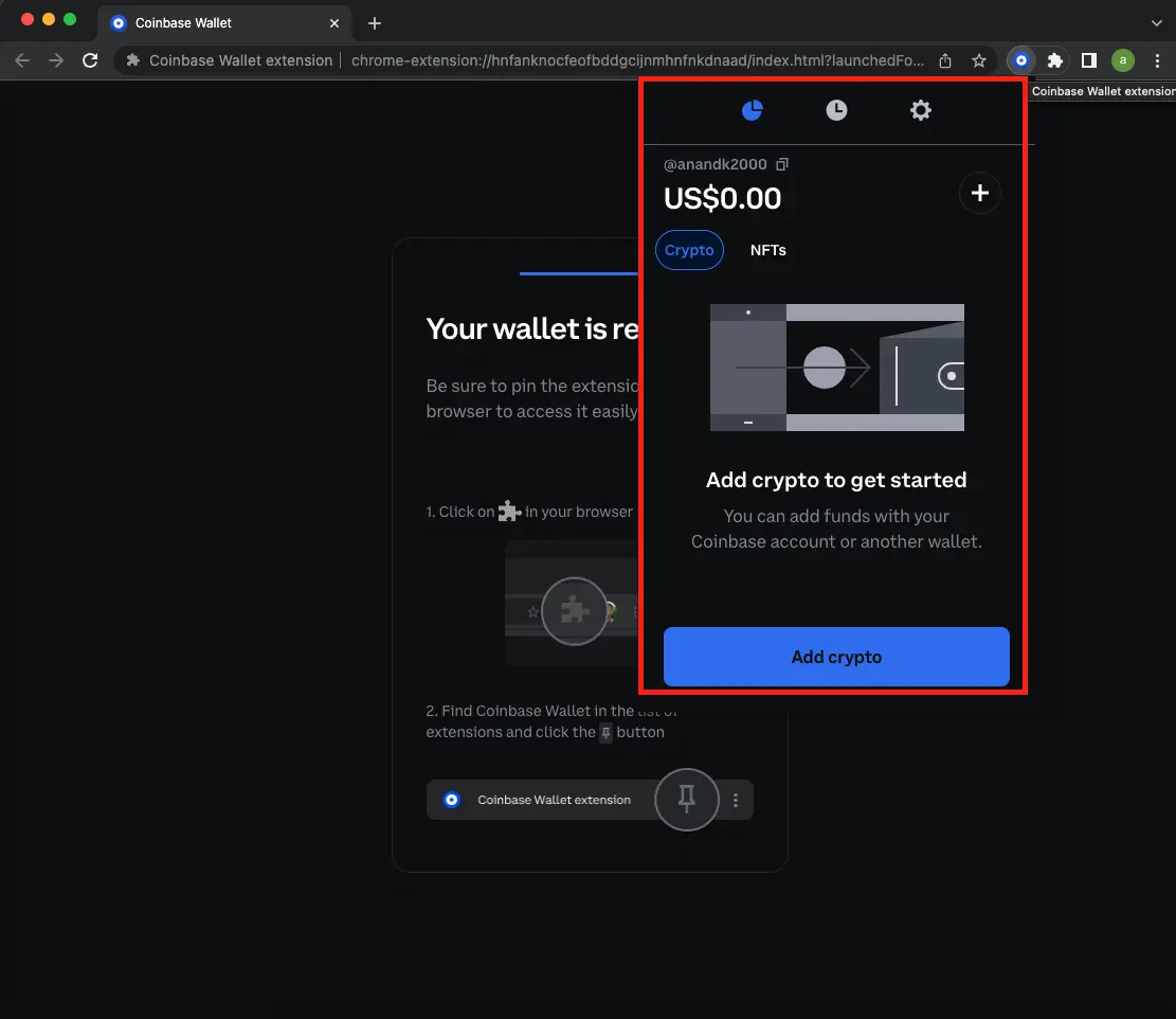 coinbase wallet extension created