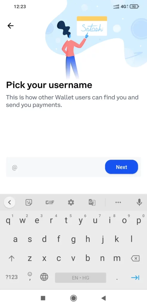 enter username for coinbase app