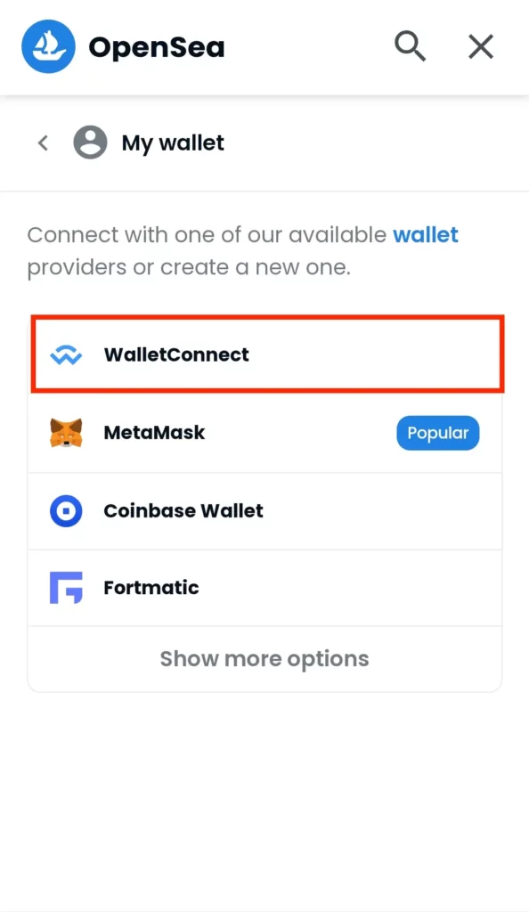 opensea wallet connect