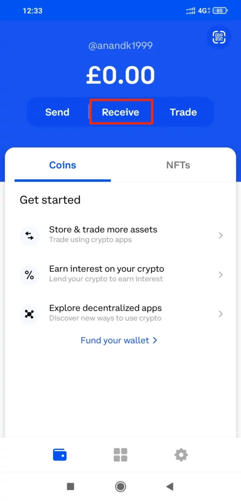 receive on coinbase app