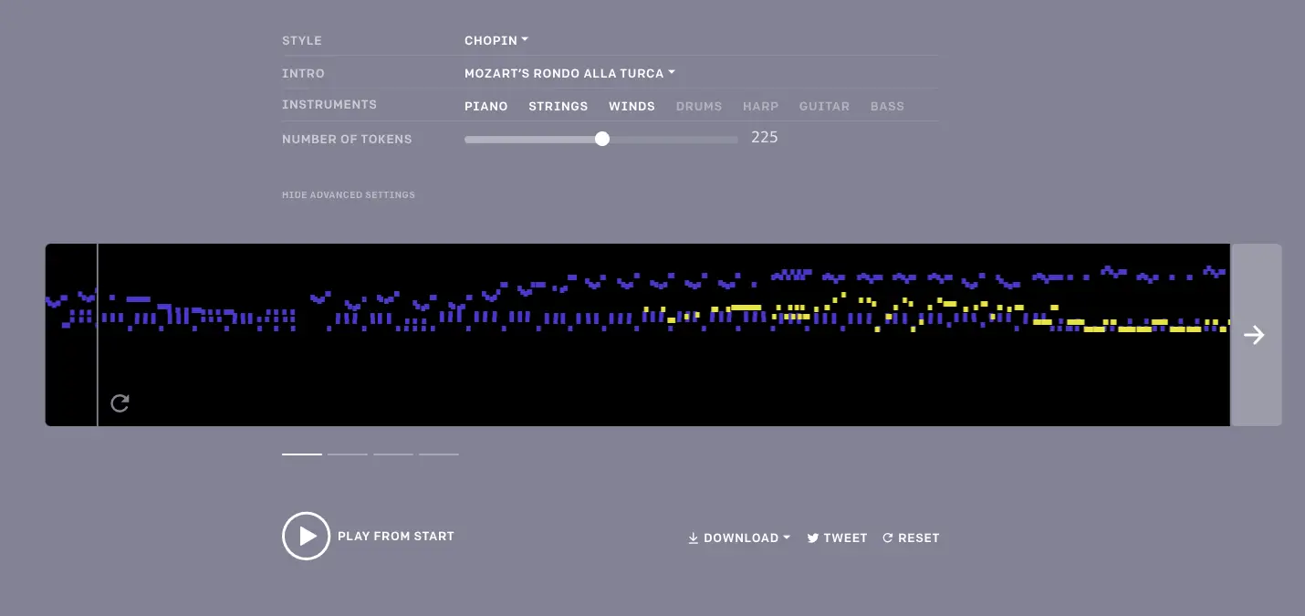 Generate AI Music with Musenet