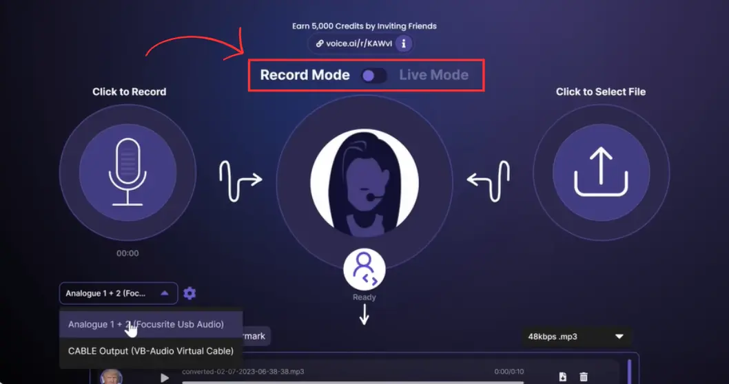 record mode voice ai 