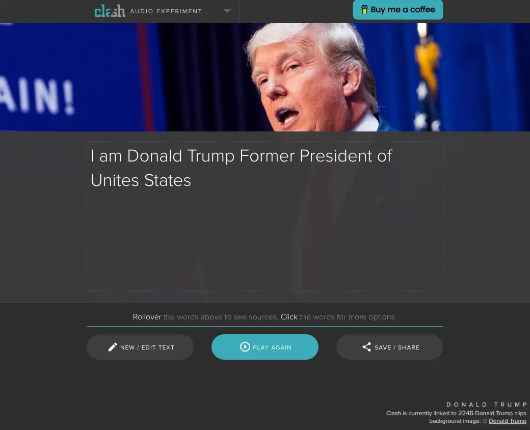 clash trump voice generator