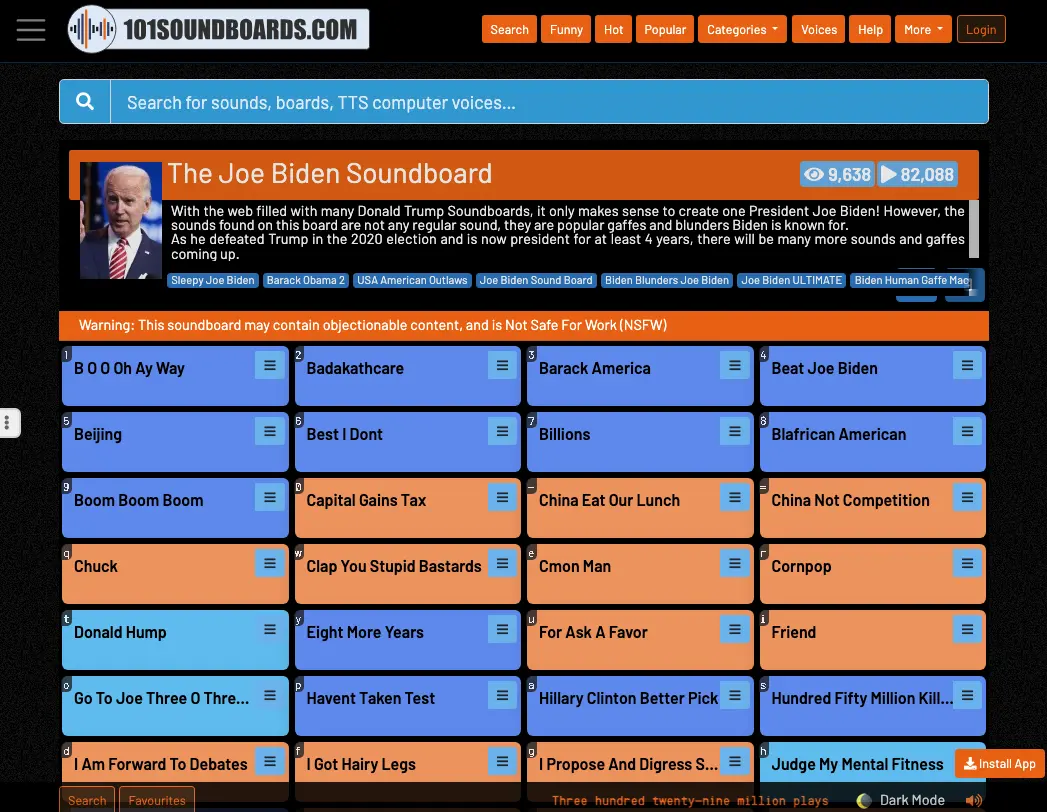 Joe Biden TTS 101 Soundboard