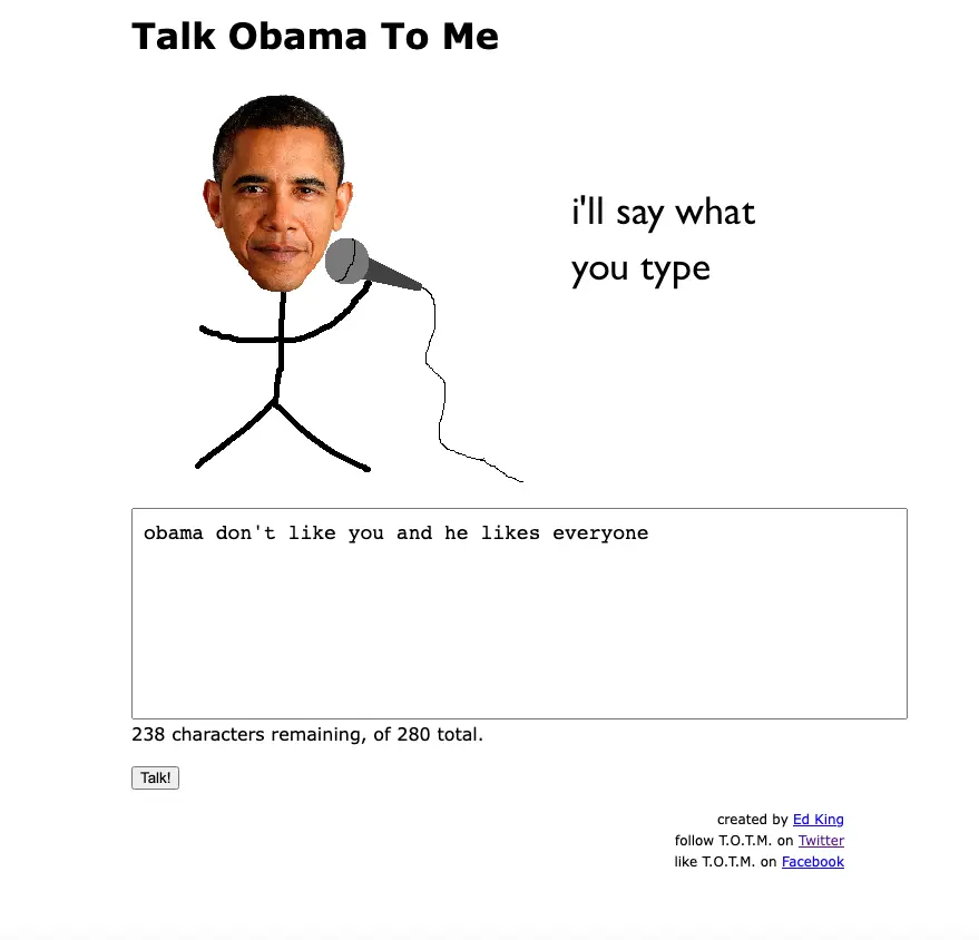 Talk Obama to Me