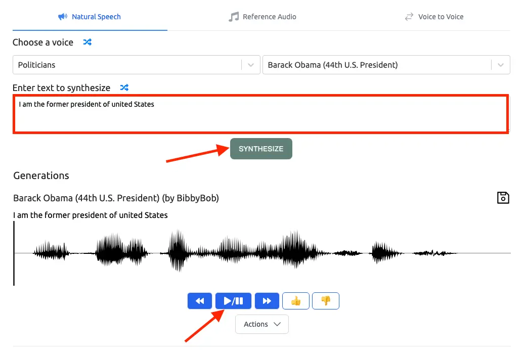 generate barack obama tts on uberduck