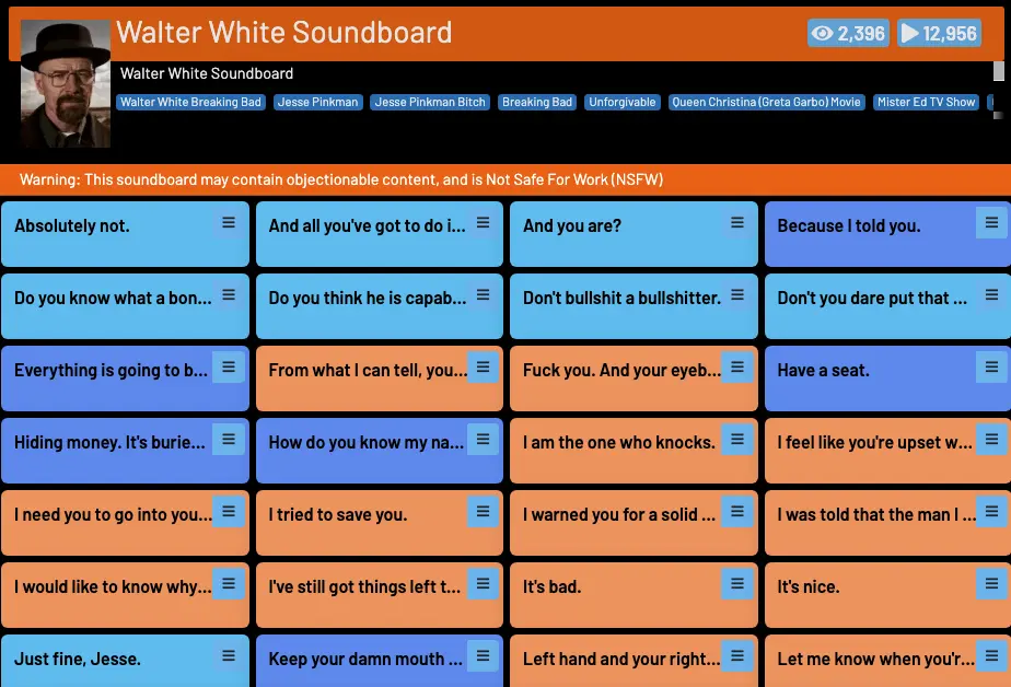 101 sounboard for walter white