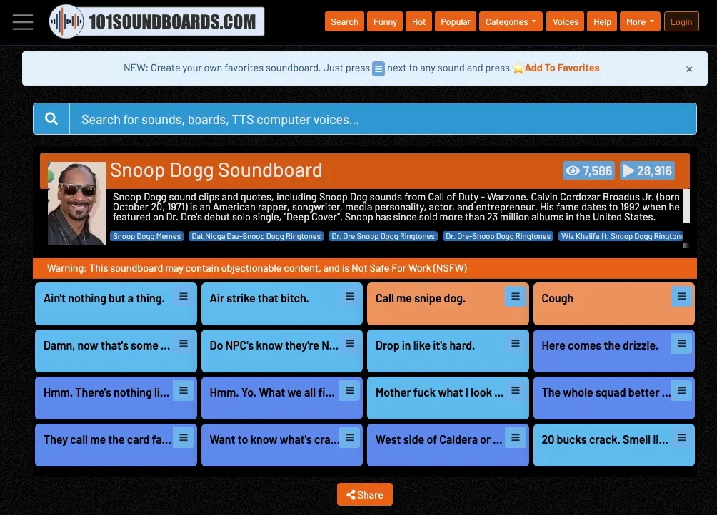 snoop dogg soundboard